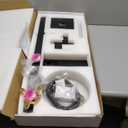 Hoimpro Tub Filler Freestanding Bathtub Faucet Matte Black Floor Mount Tub Faucet Waterfall Free Standing Bathtub Filler High Flow Brass Bath Shower Faucets with Handheld Sprayer