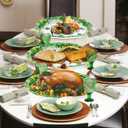 QZYL 50 PCS St Patricks Day Decorations, Large Oval Paper Plates, Green Disposable Plates Irish Lucky Shamrock Dinner Plates Tableware Dinnerware St Patrick's Day Party Supplies Table Decor