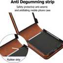 for Samsung Galaxy Z Flip 7 Luxury Zipper Wallet Phone Case, Multi-Function Kickstand Card Holder Adjustable Crossbody Strap, Fashion Flip Case.(Brown)