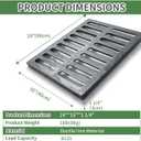 Cast Iron Drain Grate, 24in*16in Heavy Duty Outdoor Drain Cover, B125 Class Channel Grate, Metal Sewer Grate, Black Square Drainage Grate for Concrete Floor, Yard, Driveway & Garage.