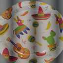 BLUE PANDA 80-Pack Mexican Fiesta Design Paper Plates for Cinco de Mayo Party Decorations (9 in)
