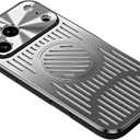 Designed for iPhone 17 Pro Max Case,[Compatible with MagSafe][Military Drop & Camera Lens Protection],Luxury Aluminum Alloy Heat Dissipation Shockproof Cover,Silver