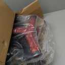 Aliseniors Upright Walker, Stand Up Rollator Walker with Seat, Foldable 4 Wheel Rolling Walker, Medical Aluminum Walkers for Seniors, Adjustable Padded Armrests, 8" Wheels, Supports 300lbs, Red