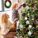 Christmas Tree Ornaments Velvet Balls, 3.15in Large Velvet Christmas Balls Ornaments for Tree Decorations Shatterproof Flocked Hanging Ornaments Xmas Holiday Party Home Decor, Muti-A, 12Pcs