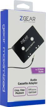 ZGear 3.5mm Audio Cassette Adapter - Black, 3 ft 