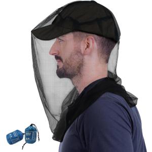 South to East Premium Mosquito Head Net for Insect, 2 Pack, Fly & Bug Protection | Ultra Large & Long, Extra Fine Holes for Camping, Hiking, Fishing, Gardening, Safari, Fits All Hats for Men & Women