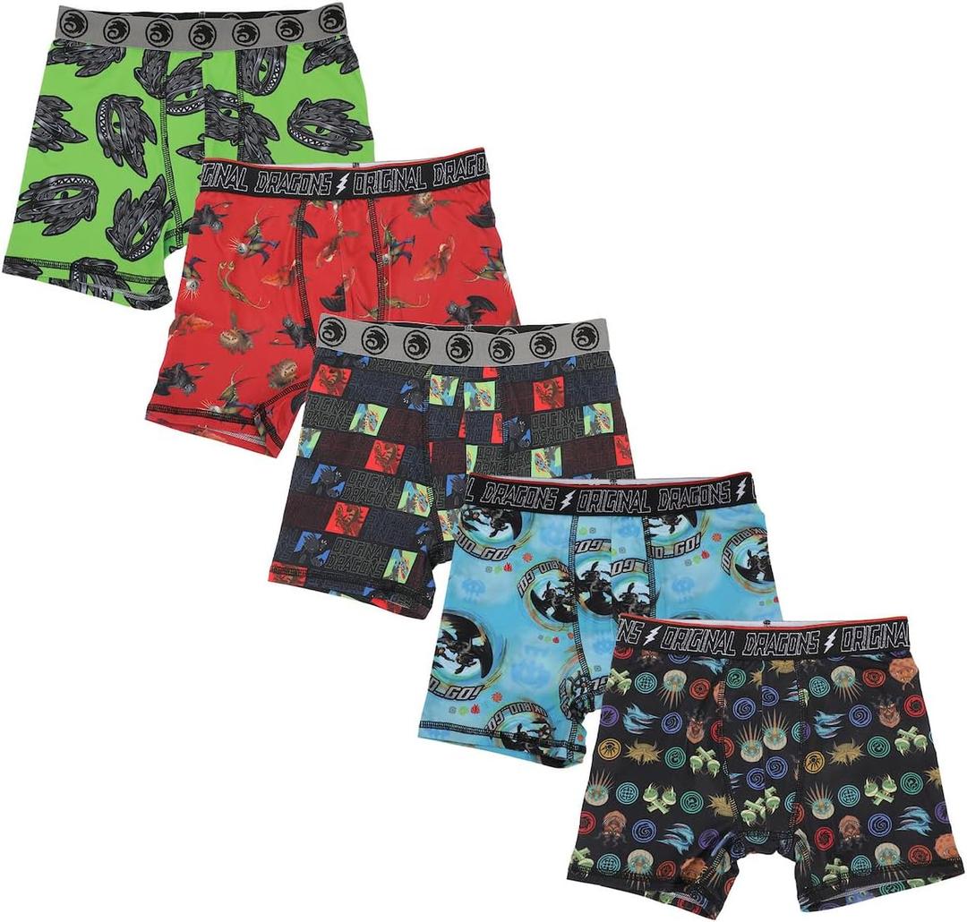 Bioworld How To Train Your Dragon Boy's 5-Pack Boxer Briefs (10)
