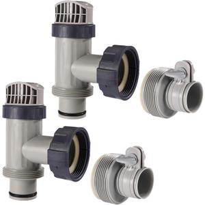 Plunger Valves & Type B Hose Adapter Compatible with Intex Pool Part, Hose Fitting Coupling Connector Plunger Shut Off Valve Replacement Practical Accessories for Above Ground Pool Vacuum Pipe Holder