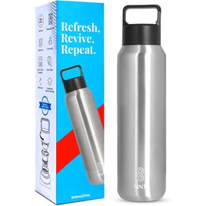 Sports Water Bottle Stainless Steel 27 Oz Leak Proof Gym & Sports Bottles for Men & Women Double Walled & Vacuum Insulated With Dishwasher Safe (SILVER)