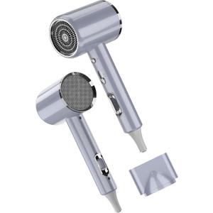 Hair Dryer Professional Ionic Blow Dryer Fast Drying for Women Men Kids, Hair Dryer Lightweight Portable Travel Hairdryer Styling Tools & Appliances with Styling Nozzle Reducing Frizz (Grey)