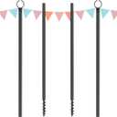 String Light Poles for Outdoor 2 Pack,10 Ft Outside String Light Pole for String Lights, Backyard Patio Light Poles for Parties Bistro Wedding
