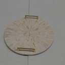 PEMAR Mother of Pearl Decorative Tray, 13" Round Display & Serving Tray with Gold Handles, Vanity/ Perfume/ Trinket Catchall for Dresser, Bathroom, Vanity Table (White Cream Sunlight Starburst Pattern)