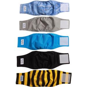 Reusable Dog Belly Bands for Male Dogs Diapers,5 Pack Premium Washable Dog Diapers Male Puppy Nappies Wrap,XS