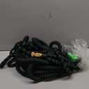 Flexi Hose with 8 Function Nozzle, 100FT - Lightweight Expandable Garden Hose, No-Kink Flexibility, 3/4 Inch Solid Brass Fittings and Double Latex Core - Black and Green