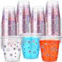 50 Pcs 3 oz Merry Christmas Shot Cups Small Plastic Party Glasses Clear Disposable Drinking Cups Whiskey Tasting Food Samples Glasses for Xmas Party & Events