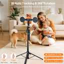 Tripod for iPhone with Light Vlogging Camera, Auto Face Tracking Tripod 360 Rotation with Remote, No App, Portable Travel Phone Holder for Video Recording Live Streaming, Content Creator Essentials