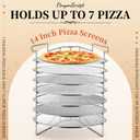 Honeydak 7-Slot Folding Pizza Pan Rack with 7 14-Inch Pizza Baking Screens for Compact Convenient and Easy Storage, Home Restaurant