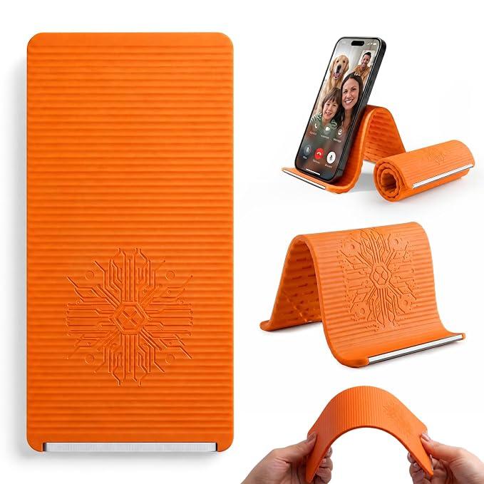 Foldable Airplane Phone Holder for Travel (1 Pack, Orange)