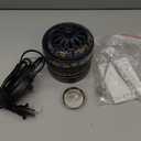 Ceramic Holder Electric Incense Burner Enamel Built-in LED Lights Simulate Flames, Classical, Elegant and High-end Hollow Design