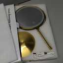 Lighted Makeup Mirror, 3000 mAh Rechargeable Double Sided Magnifying Vanity Mirror with 3 Colors, 1x/10x, 360 Rotation , Brightness Adjustable Magnification Cosmetic Light up Mirror, Women Gift (Brushed Bronze)