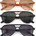 3 Pack Aviator Bifocal Reading Sunglasses for Women Men Retro Oversized Pilot Sun Readers Glasses Lens Shades UV400