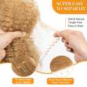 Afro Kinkys Bulk Human Hair 16Inch 27# Afro Kinky-curly Human Braiding Hair | 4C Afro Kinky-curly Human Hair Bulk for Twist Hair Extension Dreadlock Locs Curly for Braids (Honey Blonde,50g/pack)