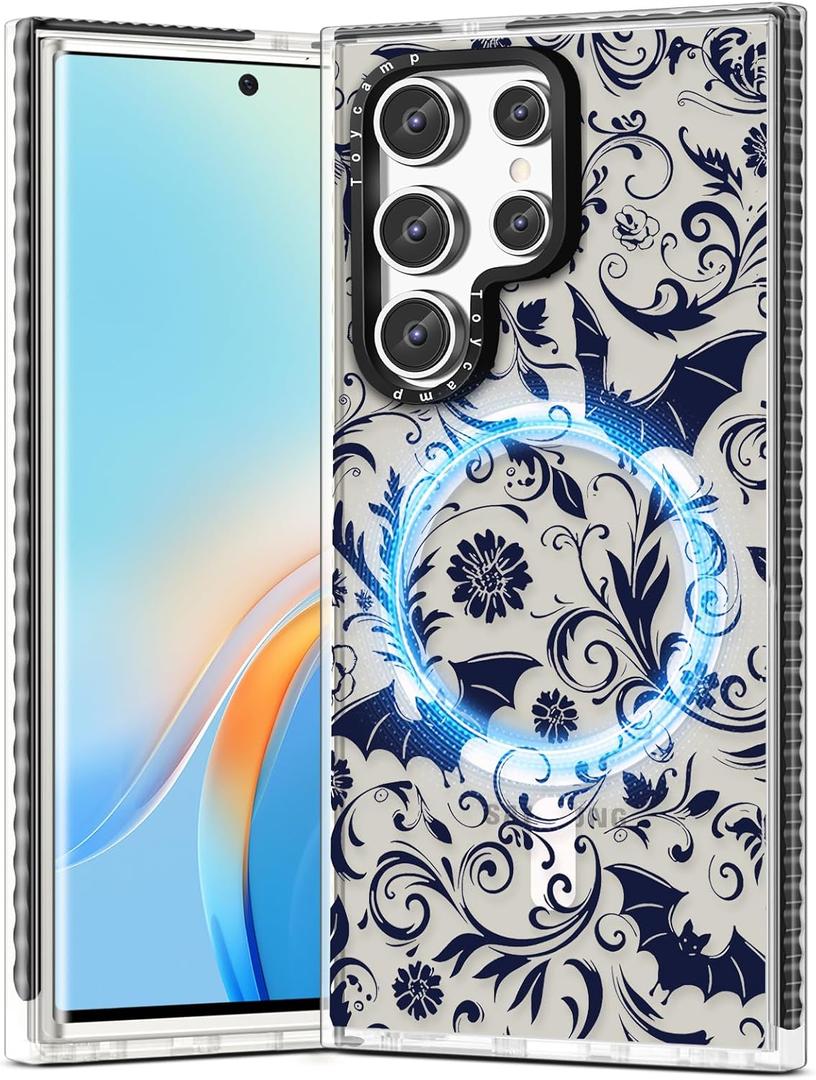 Toycamp for Samsung Galaxy S25 Ultra Case - Compatible with MagSafe Women Girls Cute Phone Cover Magnetic with Shockproof Protective Girly Pretty Aesthetic Designer for Samsung S25 Ultra Case, Bats
