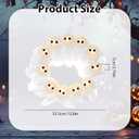 Light-Up Halloween Ghost Wreath, 12 Glowing White Spooky Halloween Wreaths for Front Door, Outdoor & Indoor Hanging Decoration for Wall Door, Halloweens Decor