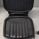 George Foreman 4-Serving Removable Plate Electric Grill and Panini Press, George Tough Non-Stick Coating, Drip Tray Catches Grease, Black