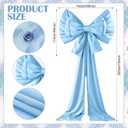 DoubleFill 55 x 118'' Giant Blue Bow Backdrop Oversized Silk Coquette Bow for Something Blue Bridal Shower Decor Large Hall Outdoor Weddings Birthday Party Baby Shower Indoor Home Wall Room Decoration