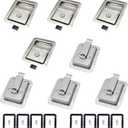8 Pack Stainless Door Lock Heavy Duty Flush Mount Handle Latch for Trailer Toolbox RV Handle Latch with Gasket Keys
