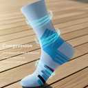 Men's Athletic Socks 5 Pack, Arch Support Breathable Cushioned Running Crew Sock for Basketball Gym Hiking,Size 6-11.5