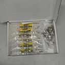 WISHTISY Ceramic Cabinet Handles 6 Pack Dresser Cabinet Pulls 3" Hole Centers Euro Style Drawer Hardware - Ivory White