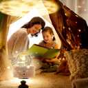 3D Crystal Ball Music Box with Projection LED Light and Rotating Wooden Base,Best Gift for Birthday Christmas Thanksgiving Valentine's Day Mothers Day,Music Boxes for Women(Rose-A)