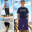 3 Pack Boy's Sweat Shorts 7" Drawstring Knee Baggy Athletic Wide Leg Bermuda Shorts for Casual Sports with Pockets