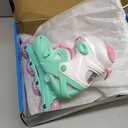 2PM SPORTS Inline Skates with Light Up Wheels, Roller Skates Blades for Boys Girls Kids Ages 5-8 8-12 4-6 6-12, Size Adjustable Beginner Blades Roller Skates (Large - Youth (4Y-7Y US), Green)