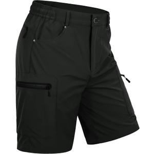 MAGCOMSEN Men's Hiking Cargo Shorts 10" Lightweight Outdoor Work Shorts for Men Travel Casual with 5 Pockets (Black)