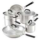  KitchenAid Stainless Steel Cookware/Pots and Pans Set, 10 Piece, Brushed Stainless Steel: Home & Kitchen