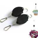 2PCS Upgrade Retractable Plant Hanger, Strong Stainless Steel Rope, Plant Pulley Set for Garden Baskets Pots Birds Feeder.