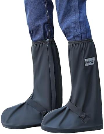 Waterproof Shoe Covers for Rain with Reflector Reusable Waterproof Rain Cover for Shoes Non-Slip PVC Snow Boot Covers 2 Pack