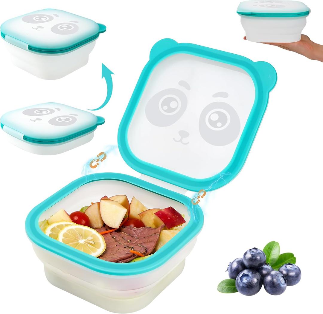 2 x Magnetic Foldable Food Storage Containers Set, Kitchen Stacking Reusable Collapsible Silicone Airtight Storage Container, BPA Free & Leak Proof, for Freezer Dishwasher Microwave Safe 2 x Magnetic Foldable Food Storage Containers Set, Kitchen Stacking Reusable Collapsible Silicone Airtight Storage Container, BPA Free & Leak Proof, for Freezer Dishwasher Microwave Safe