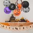 2 x Mudra Crafts Hanging Spider Bat Skeleton Pumpkin Paper Lanterns Outdoor Indoor Jack-o-Lantern Halloween Decorations Party Banner Set, Orange Black Purple 12-Inch Spooky Lamps