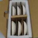 famiware Ocean Soy Sauce Dishes of 6, Oval Dipping Sauce Cups/Bowls/Dishes for Kitchen, 2.1oz Ceramic Small Bowls for Side Dish, Appetizers, Snacks, and Sushi, Dishwasher Safe, Vanilla White