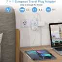 2 x European Travel Plug Adapter Converter, TESSAN International Power Plug Converter with 2 USB, Type C Outlet Adaptor Charger for US to Most of Europe EU Iceland Spain Italy France Germany