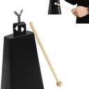Metal Iron Cowbell 6 Inch, Metal Steel Cow Bells Large Noise Makers Hand Percussion Music Cow bell with Stick and Handle for Drum Set, Instrument Cowbell for School, Sporting Events, Concert, Wedding