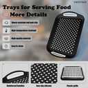 YACEYACE Serving Trays, 2 Pack of Grey Serving Trays, Non Slip-Food Trays with Handles, Trays for Serving Food, Party, Drink, Dining, Cake