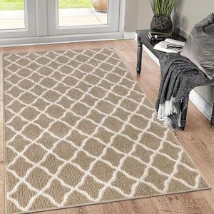 SHACOS Large Door Mats Indoor 36"x59" Washable Entryway Rug Non Slip Dirt Trapper Water Absorbent Doormats Indoor Entrance Rug Kitchen Rugs, Beige