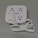 6 Ft Surge Protector Power Strip - YISHU 8 Widely Outlets with 4 USB Ports, 3 Side Outlet Extender with 6 Feet Flat Extension Cord, Ultra Flat Plug, Wall Mount, Desk USB Charging Station, ETL, White