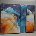 Large Framed Blue and Orange Abstract Wall Art for Living Room, Set of 3 Modern Canvas Prints Paintings Artwork for Walls, Bright Colorful Pictures for Bedroom Dining Room Hallway Wall Decor 24x36 In