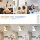 20 Inch Ceiling Fan with Light, 3 ABS Blades, White Small Ceiling Fan with Remote Control, Suitable for Living Room, Dining Room, Bedroom